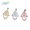 Charms Juya Diy Amulets Pulsera Collar Hacer accesorios Micro Pave Cirón Hamsa Hand of Fatima Charm Pendants Supplis