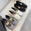 2023 espadrillas jacquard da donna scarpe basse di design espadrillas in pelle mocassini tela moda signora ragazze estate scarpe casual in pelle di vitello bianca con logo taglia 35-42