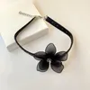 Choker Goth Mesh Fleur Pendentif PU Cuirs Collier Pour Femmes Bijoux Élégants