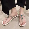 Terlik Moda Kadınlar Yaz Lüks Rhinestone Dekorasyon Sandalet Slip Slaytlar Dışında Flip Flop Sıradan İç Mekan Ayakkabıları Kadın