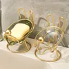 Jaboneras Caja de jabón de lujo Creativa Forma de conejo Jabonera Plástico Drenaje Bandeja de agua Accesorios de baño Almacenamiento Jabonera 230711