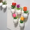 Fridge Magnets 45pcs Cactus Magnet Plant and Flower REfrigerator Magnetic Sticker 3D Cute Grass Message Board Reminder Home Decoration 230711