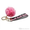 Design Car Keychain Favor Flower Bag Pompom Jewelry Keyring Holder For Men Gift Fashion PU Leather Animal Key Chain Accessories
