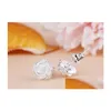 Stud 925 Sterling Sier Elegant Sakura Arrival Crown Earrings Jewelry Beautif Wedding / Engagement Gift Drop Delivery Dh4Mr