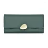 Portefeuilles femme sac à main en cuir Simple Long portefeuille dames vert mince femmes pochette téléphone sac support de luxe