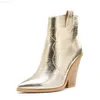 Boots 2020 Snake Print Angle Boots for Women Осень зимние западные ковбойские ботинки Women Wedge High Heel Boots Gold Silver Fashion обувь L230712