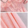 Kız Elbiseleri Kızlar Zarif Küçük Koku Elbise Yaz Dantel Bebek Boyun Prenses Elbise İnce Çocuk Şifon Uzun Elbise 4-13yhkd230712