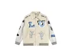 2024 heren designer katoenen jas honkbaljack windjack windscherm varsity Lightning letter stiksel single breasted kleurblok opstaande kraag bomber shark jh