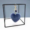Party Favor 20pcs/lot Wedding Souvenir Heart Plush Keychains Favors Baby Shower Key Ring With Tassel Pendant For Guest Giveaways