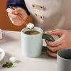 Mugs 320ML Thick Handle Large Ceramic Espresso Mug for Tea Solid Color Porcelain Milk Coffee Cups Home Drinkware Juice Water Tumbler R230712