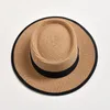 New Straw Hats for Women Summer Fashion Flat Brim Ribbon Beach Sun Hat Outdoor Travel Dress Cap Chapeau Femme