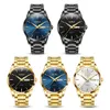 Wristwatches OLEVS Men Watches Waterproof Stainless Steel Quartz Male Wristwatch Gold Watch Fashion Luminous Luxury For 230712