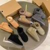 Australië Ultra Mini Sneeuw knielange laarzen Tasman Designer Echt Leer Platform Tazz Schoenen Bont Laarzen Dikke Bodem Kastanje Zwarte Laarzen Bont Klassieke Scuffs Loafers