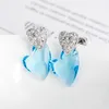 Boucles d'oreilles ER-00072 cristal coréen cadeau de mariage coeur boucles d'oreilles bijoux de mode 2023 articles femmes en gros en vrac