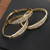 Bangle Vergulde Dubai Gold Bangles Side Open Vrouwen Manchet Armband Crystal Charm Armband Luxe Arabische Bruiloft Sieraden 230711