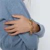 Vedawas 2021 Новые блестящие сердечные браслеты для женщин Bohemian Metal Maxi Gold Color Chain Bracelets Bracelets Bangles Jewelry Party L230704