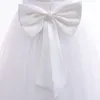 Девушка платья для девочки платье элегантное подружка невесты свадебная вечеринка длинное платье дети белый лук костюм первого причастия день рождения