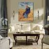 Toile Art Impressionniste Vieille Femme Assise Vincent Van Gogh Paysage Peinture À La Main Romantique Décor pour Cuisine
