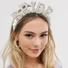 New Bride Pearl Crown Headband Wedding Bridal Shower Decoration Bride to be Hairbands Photo Props Bachelorette Hen Party Supplies