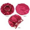 Satin Night Sleep Cap Print Wide Band Satin Bonnet Elastic Protect Women Женщины для волос шляп