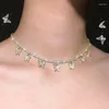 Chaînes De Luxe Cristal Papillon Pendentifs Femmes Chokers Personnalité Colliers Ras Du Cou Pour Dames Punk Collier Bijoux E019