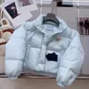 클래식 레터가있는 큰 포켓 재킷 겨울 따뜻한 짧은면 코트 3 색 크기 S-L 여성용 다운 재킷 파카 패션 코트