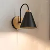 Wall Lamp Black/White E27 Nordic Light Fixtures Lampara Pared Stairs Wood Led Lamps For Home De With Switch