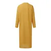 Ethnic Clothing 2023 Vintage Men Islamic Arabic Long Sleeve Solid Color Pockets Robes Saudi Arabia Abaya Dress Muslim Kaftan Male