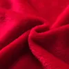 Blankets Red Flannel Blanket Soft Throw On Sofa Bed Plane Travel Plaids Adult Home Textile Solid Color Blanket43 230711