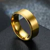 Wedding Rings Stainless Steel Black Charms Men Ring Engagement 8mm Simple Smooth Fashion Jewelry 230712