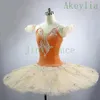 Tutu arancione pesca Pancake Schiaccianoci Tutu natalizio per ragazze Performance Tutu Balletto classico Costume di scena Balletto professionale226Q