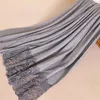 Ethnic Clothing Design Luxury Floral Lace Edges Crinkled Solid Shawl Viscose Muslim Women Scarf Hijabs Fashion Beads Pearls