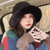 Basker Vinter förtjockad fleecehatt för kvinnor i koreansk stil Resor Varm personlighet Vindsäker och kylskydd Ha