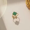 Ring Designer Smycken Shamrock ring Klassisk Diamant Fjärilsring Dam vigselring Herr Kärlek guld och silver krom hjärtring Alla hjärtans dag Mors dag present