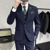 Erkek Suits 2023 ERKEKLER İÇİN YAPILAN (Takım Yelek Pantolon) Üçlü yakışıklı adam Üç Set
