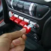 5pcs Dashboard Engine Start/Stop Button Switch Covers Car Engine Start Button Decor Caps Red Accessories for Ford Mustang 2015+