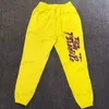 Men's Pants Yellow Hellstar Pants American High Street Letters Flame Print HELLSTAR High Quality Sweatpants Corset Trousers Men Women T230921