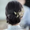 Fermagli per capelli Senso di alto livello di foglia d'oro Clip per stampa Abito da sposa da sposa Mostra Wo Accessori per lo stile dell'abbigliamento Forcina