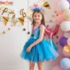 Robes de fille Filles Fleur Sirène Fantaisie Tutu Robe Bandeau Costume Enfants Princesse Robe Fête D'anniversaire Halloween Vêtements Tulle Robes 230712