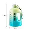 vattenflaska 2,2L sport stor kapacitet 1 gallon med tidsskala BPA-fri plastflaska utomhus fitness vattenkopp