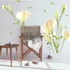 Autres autocollants décoratifs Amovible Lily Fleurs Décoration Murale Autocollant Décor À La Maison Salon Chambre Sticker Mural Affiche Murale x0712