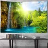 Wandtapijten Natuurlijke Bos Waterval Landschap Tapijt Scène Thuis Kunst Decoratie Deken Slaapkamer Kamer R230710