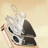 Smukły futerał z prawdziwej skóry do iPhone'a 14 Pro Max 14 13 Tylna pokrywa obiektywu aparatu z okienkiem
