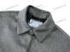 Xinxinbuy Men Designer Coat Jacket Metal Triangle Label Label Fabric Paris Long Sleeve Women Black Khaki Gray M-2XL