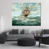 High Quality Over the Crest the Lightning Montague Dawson Painting Marine Landscapes Canvas Art for Reading Room