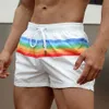Мужские шорты Мужские спортивные беговые пляжные брюки Rainbow Swim Trunk брюки быстро сушеные движения для серфинга шорт для спортзала для мужчин 230711