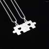 Pendentif Colliers 2023 Amour Puzzle Collier Pour Femmes Hommes Mode Drôle Titane Acier No Fade Coeur Chaîne Bijoux Mignon Couple Accessoires