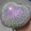 Favor de fiesta Hecho a mano de lujo Una joyería de diamantes de imitación de cristal Paneles con cuentas Bolsos de mano Maquillaje portátil Rectángulo Cambiar Teléfono Bolsa de llaves Regalo