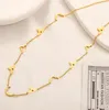 Lyxdesign band bokstav halsband 18k guld pläterad rostfritt stål halsband choker kedja fyrblad klöver hänge mode kvinnor bröllop smycken tillbehör