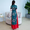 Roupas étnicas 2 peças Cheongsam Dress Summer Girls Slim Roupas Tradicionais Chinesas Para Mulher Longo Qipao Q-161260y